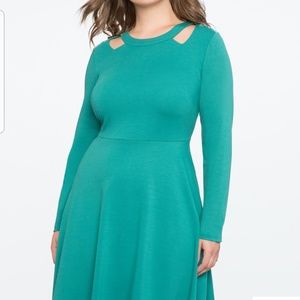 Eloquii Dress, green. Cute w/cutouts. NWT